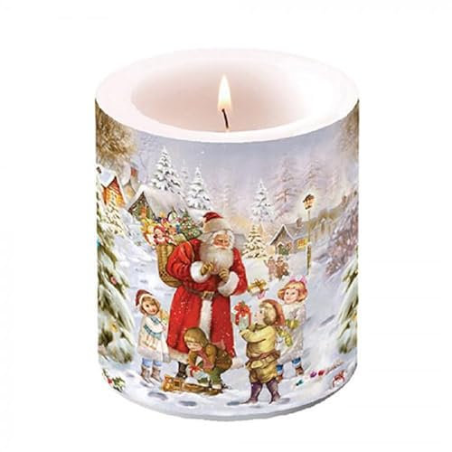 Ambiente Candela tradizionale con Babbo Natale che porta regali, decorazione natalizia per calza della Befana, 10 cm
