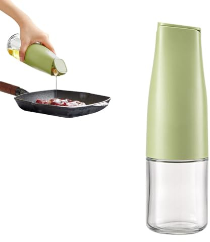 DONGKER Bottiglia Olio,500 ML/17 OZ Bottiglie Olio Aceto in Vetro a Prova Perdite con Design Apertura Automatica Coperchio Quando Inclinabile per Cucina BBQ