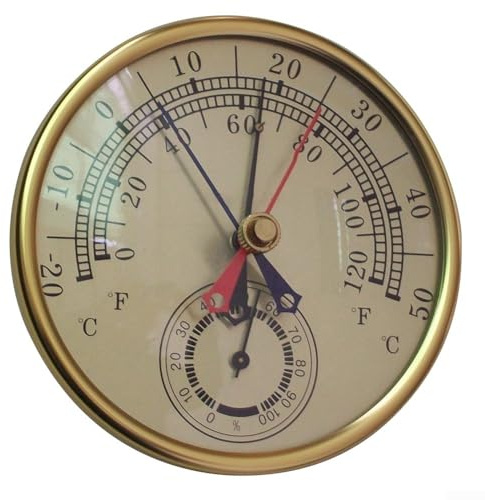 Garden Thermometer Hygrometer, Aluminium Alloy Wall Mounted Thermometer Hygrometer, For Indoor Outdoor Temperature and Humidity Monitoring