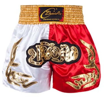 Moggemol Kick Boxing Shorts for Kids Boys MMA Martial Arts BJJ Trunks Sport Athletic Short Bottoms Side Slit Fighting Shorts