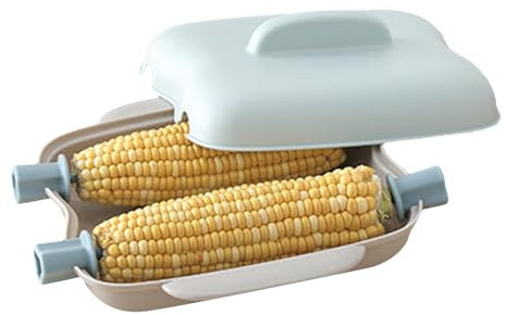 Mikrowellen-Maiskolben-Dampfgarer – tragbarer Maiskolben-Kocher, Gemüse- und Fischdampfer mit Deckel und Griff, Maiskolbenschalen zum Kochen