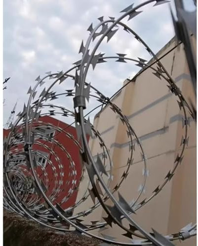 YSXXIAN Alambre de púas para Pared/Cerca, Alambre de púas de Acero galvanizado, Alambre de púas con Cinta de púas, Alambre de púas para Patio Trasero, Granja, jardín, Cerca Exterior (40 m)