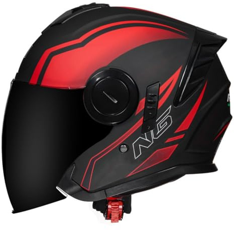 Caschi Jet E Demi-Jet Moto Stile Vintage Caschi Cromwell Con Doppia Visiera Mezzo Casco Da Motociclista Per Uomini Donne Omologato ECEDOT 3/4 Casco A Scodella Per Scooter 23,L:59-60CM