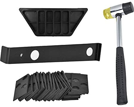 Kit d'installation de revêtements de sol en stratifié NDNCZDHC avec bloc de taraudage, barre de traction robuste, maillet renforcé, espaceurs 20pcs, outils de plancher en bois