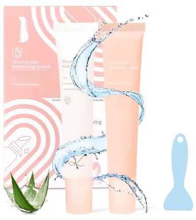 Hair Removal Cream, 2PCS Hair Remover Face for Women, Smooth Skin Solution Effective Depilatory for Facial Legs Hands Attached Scaler