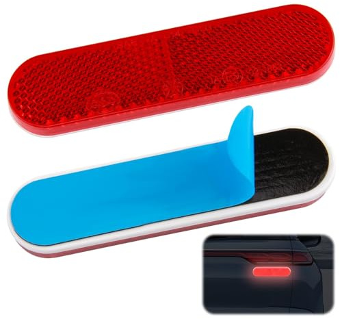 2 Piezas 90 x 20 x 8 mm Reflector para Motocicleta Bicicleta, Autoadhesivas Pegatinas Catadioptrico Moto E4 Homologado Ojo para Bicicletas Moto Remolques Scooters Eléctricos Matrículas de Camiones