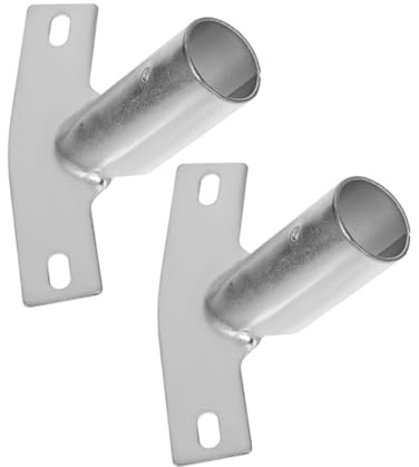 HOODANCOS 2pcs Broom Bracket Handle Mounting, Iron Replacement for Mop and Cleaning Tools, Silver, Versatile Compatibility, Convenient Connector for Push Broom and Extension Pole