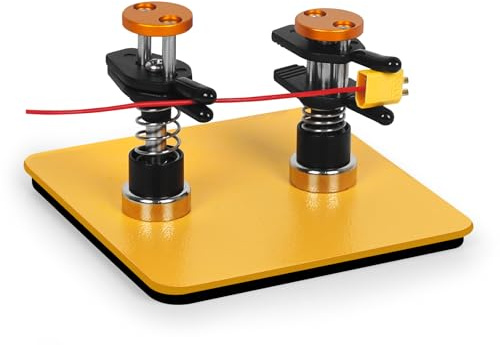 TOOLOUR ClampRex Troisième main pour makers – Aide à souder compacte avec pinces doubles,10 x 10 x 0,5 cm, base magnétique, sans retour ni marques – pour circuits, câbles, composants.