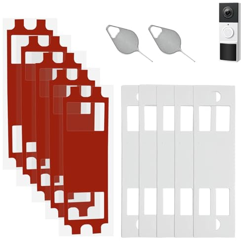 VVHOOY 5 Pack Doorbell Adhesive Mount Tape Compatible with TP-Link Tapo Smart Video Doorbell Camera D210/D225,Self Adhesive Bracket,Double Stick Tape,No Drill No Screw Doorbell Mount for Apartment