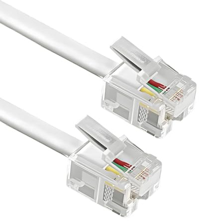 Lueden ADSL 2+ High Speed Broadband RJ11 Cable 6P4C RJ11 to RJ11 Telephone Extension Cable Gold Plated Connector Cat5e BT Broadband Modem to Phone Socket Lead for Landline Router, 3Meters