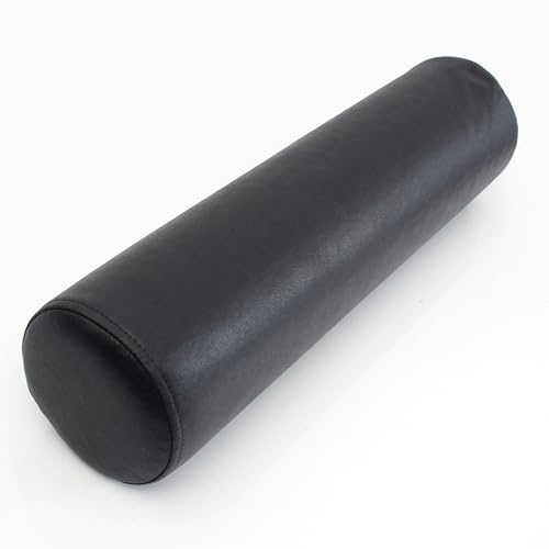 YTIAMO Premium Faux Leather Neck Roll Pillow, Ergonomic Cervical And Lumbar Support Bolster Pillow, Round Foam Pillow For Chair Sofa Bed Car Office Leg Cushion(Size:5.9x19.7in,Color:Black)