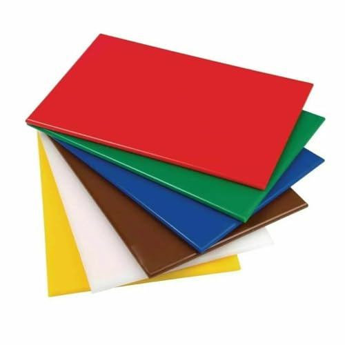 Professional Large Chopping Boards Catering Food Prep Cutting Colour Coded Plastic Set (6 Assorted Colours) 45cm x 30cm Dishwasher Safe