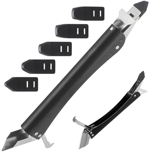Ogetok Professional Caulking Tool, 4 in 1 Silicone Caulk Remover Tool Kit, Stainless Steel Sealant Finishing Smoothing Removal Grout Scraper Tools for Home, Kitchen, Bathroom, Window, Floor, Tile