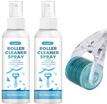 Microneedling Roller Cleaner, 2 st mikro-nålrulle rengöringsspray för tillförlitlig rengöring, skäggskoter, mikroneedlingpenna, universalrengöringsspray för effektiv rengöring av mikroneedling, 100 ml