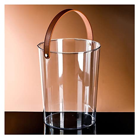 Fête Seau à glace en plastique transparent for les fêtes Grand refroidisseur de champagne rond ou bouteille vin classique pouvant accueillir 1 2 bouteilles Bac à boissons