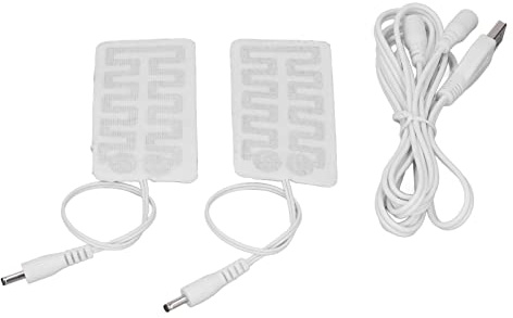 RASTKY Almohadilla Calefactora de Carbono 2 Piezas Película Calefactora USB .5x1.8 Pulgadas Fibra de Carbono Suave y Segura Lavable a Máquina Almohadilla Eléctrica Calcetines Zapatos Almohadillas