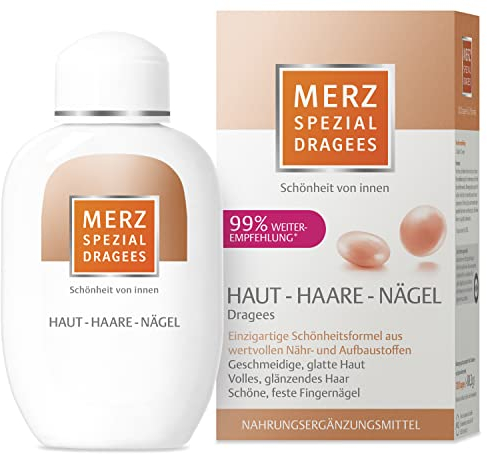 Merz Spezial Dragees Haut Haare Nägel - Nahrungsergänzungsmittel für geschmeidige Haut, volles glänzendes Haar und schöne, feste Fingernägel - 120 Stück für 2 Monate
