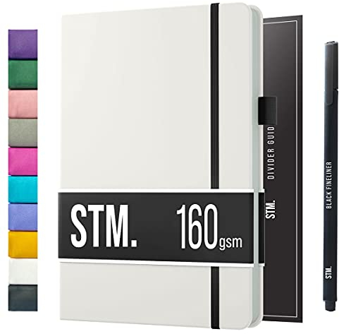 Notizbuch B5 Dotted Bullet Journal Buch und Stift - Gepunktet - Scribbles That Matter Notebook B5 - Auslaufsicheres 160g dickes papier, 150 Seiten, Hardcover Bujo, Hardcover Dot Grid note book
