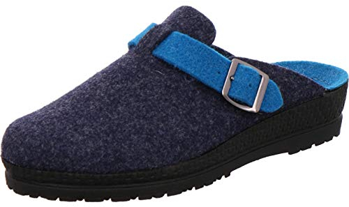 Rohde Damen Pantoffeln Hausschuhe Filz Neustadt-D 2284, Größe:39 EU, Farbe:Blau