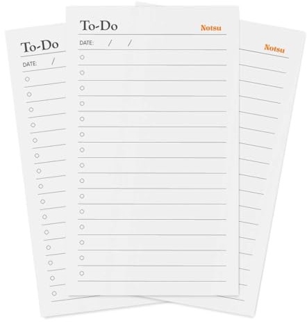 Notsu To Do List Karteikarten 3 x 5 (50 Stück) | Durchdacht gestaltete doppelseitige Planer Notizkarten für persönliche Produktivität und professionelle Organisation