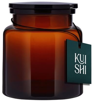 Kuishi Bernsteinglas Braunes kleines Glas mit UV-Schutz, BPA-freier Glasbehälter, modernes dunkelbraunes Glasdesign, Badezimmer-Geschenkdekoration