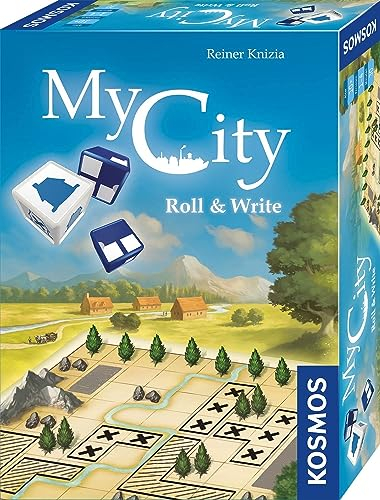 KOSMOS 682385 My City - Roll & Write, Das beliebte Städtebau-Spiel als Würfelspiel mit Spielblock und Spezial-Würfeln, für 1-6 Personen, Gesellschaftsspiel für Erwachsene und Kinder ab 10 Jahre