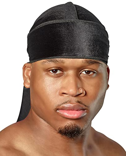 Shyne Velvet Durag - Durags de Terciopelo Calidad para Hombres y Mujeres, Ondas 360, Trenzas y rastas, Cola Ancha y Larga, Terciopelo con Forro Sedoso ultrasuave, Empresa de