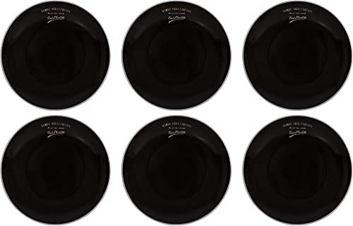 Assiettes en grès noir Bonne dégustation (Lot de 6) Assiettes plates - 27 cm