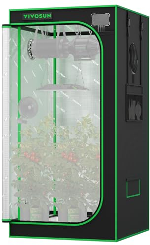 VIVOSUN Pro Tienda de Cultivo 80x80x160 cm, Armario de Cultivo Interior con Tubos Metálicos de 22 mm, Tela Oxford y Mylar Reflectante, Carpa Hidropónica Compatible con AeroLight A150 (sin Kit CFM)