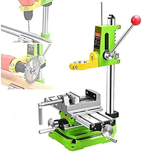 Drill Press Stand, Drill Presses With Vice And Workbench, Multifunction Benchtop Pillar Drill Stand With Jaw Rotation For Clamping Electric Drill For Auxiliary Drilling And Cutting,