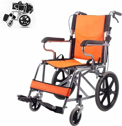 RAYACO Ultraleichter Rollstuhl Faltbar Leicht Reiserollstuhl, Einstellbares Fußstützen, Faltbarer Rollstuhl für die Wohnung, Belastbarkeit 100 kg (Color : D)