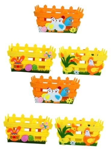 TOYANDONA 2St Korb Tiergehege Kunsthandwerk für Kinder Tierlaufstall Eier Basteln für Kinder Ornament Handwerk Kinderhandwerk Osterkörbchen aus Vliesstoff Osternest basteln der Zaun
