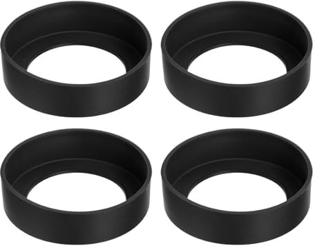 sourcing map 4Pcs Housse de Protection pour Bouteille d'Eau, Manchon en Silicone Antidérapant pour le Fond de Bouteilles, Gobelets et Tasses, Noir (70mm)