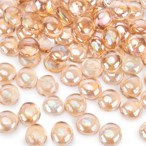 HAKACC 450 g di pepite di vetro rosa, pietre decorative per bambini, pietre a mosaico per fai da te, 1,7-1,9 cm