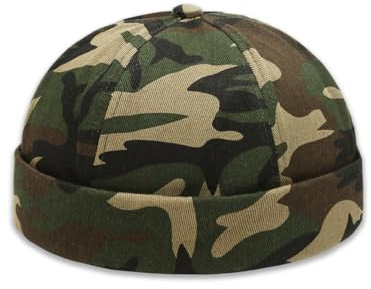 Nanwansu Dome Brimless Docker Cap Sailor Beanie Cap Visorless Hat for Men & Women