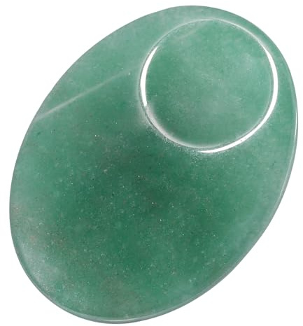 Grüner Aventurin Handschmeichler Stein Daumenstein Edelstein Heilstein oval | Handschmeichler Edelstein, Glücksbringer Taschenstein gegen Stress und Angst, Reiki Heilstein für Meditation Massage Gua Sha