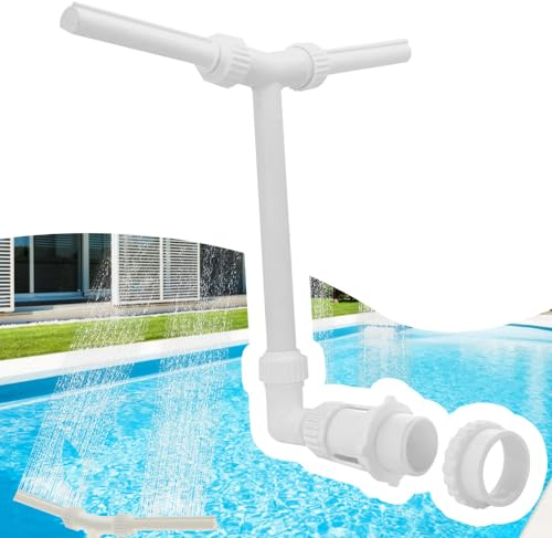Fontana per Piscina,Spruzzatore per Piscina Regolabile a 360° in PVC Doppio Getto Fontane Cascata Spray per Decorazione Piscine Laghetti Giardino Cortile SPA
