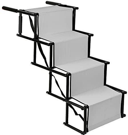 Hunderampe, Hunderampe Auto Klappbar, Hund Auto Rampe, Hundetreppe, Maximale Belastung 75 kg, Einstellbare Größe, Maximale Größe 139 * 45 * 76 cm, Faltbar (Grau, 139 * 45 * 76cm)