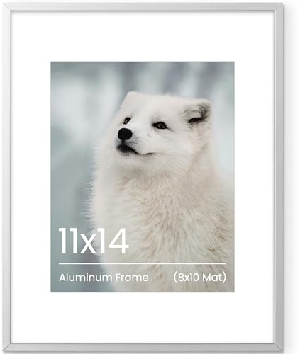 Heimlove 11x14 Aluminum Metal Frame with Mat