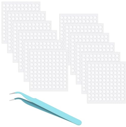1000 Stück Doppelseitige Klebepunkte, 6mm Rund Foto Klebepads, Transparent Klebende Aufkleber mit Pinzette, Rund Transparente Klebende Aufkleber, für Poster, Ballon, Papier, Bürobedarf, DIY Basteln