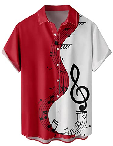 Herren 50er Jahre Herren Kleidung Rockabilly Stil Baumwolle Hemden Kurzarm Fifties Bowling Casual Button-Down Shirts Hawaii-Hemden für Herren lässig Sommerärmel