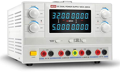 Fuente de Alimentación Variable, 3205II Fuente de alimentación CC de doble circuito Fuente de alimentación lineal ajustable de alta potencia Carga de prueba de envejecimiento(220V)