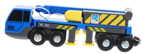 Toyvian Auto LKW Spielzeug Kranwagen aus Kunststoff mit Ausfahrbarem Arm Beweglichem Modell und Blauem Design für Kinder