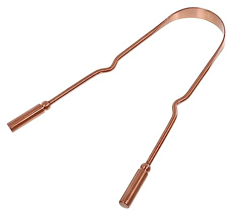 DINHEAROM Raschietto per Lingua in Rame Massiccio Leggero per Rimuovere Residui Design Ergonomico per Pulizia Orale Quotidiana e Alito Fresco per Adulti