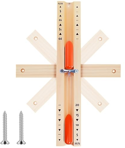 Sablier de Sauna,20 Minutes Sablier Sauna,Sauna Sablier,Minuterie de Sable,Minuteur sablier en bois,sauna compte à rebours,Compte à Rebours Sablier,Horloge de sable pour sauna (Orange)