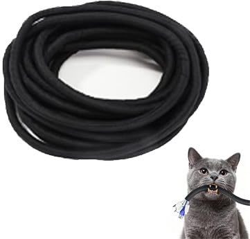 UZYXC 3 Meter Kabelschlauch Selbstschließend, Geschlitztes Geflochtenes Wellrohr, Kabel Schutzschlauch gegen Katzen und Hunde Kauen, Expandierbarer Kabelorganizer mit Kabelbinder (8 Stück)