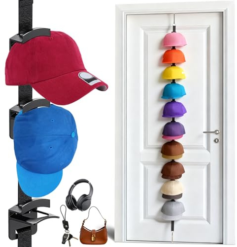 10 Stück Cap Halter Tür Hut Racks, Stabile Cap Halterung Wand Aufbewahrung | Aufbewahrung für Schirmmützen, Kappenhalter - Wandhalterung, Hat Storage kappenhalter für Zimmer Tür Kleiderschrank