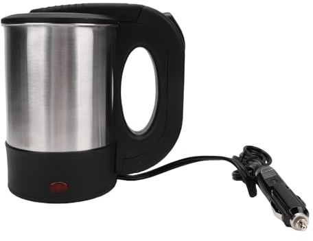 Akozon Bollitore per Auto 12V Scaldabagno Elettrico Portatile in Acciaio Inossidabile da Viaggio per caffè e Teiera per da Campeggio