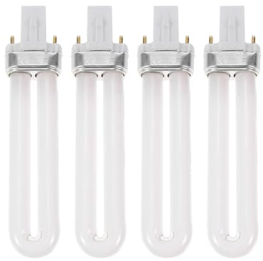 Nagellacklampe Ersatzröhren 12w Glas 365nm, 4 Stück Weiß | Gelhärtung, Schnelleres Trocknen, Lange Lebensdauer, U-form als Zubehör für Nagellampen