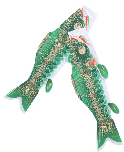 Kichvoe Japanische Koi Windsäcke 2 Stück 50cm Fisch Windsack für Gartendekoration Außenbereich Terrasse